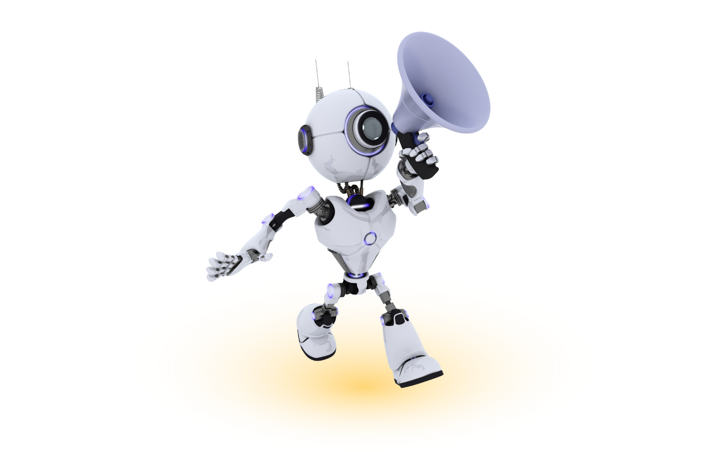 Robot With Yellow Shadow